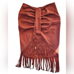 PrettyLittleThing Rust Asymmetrical Skirt